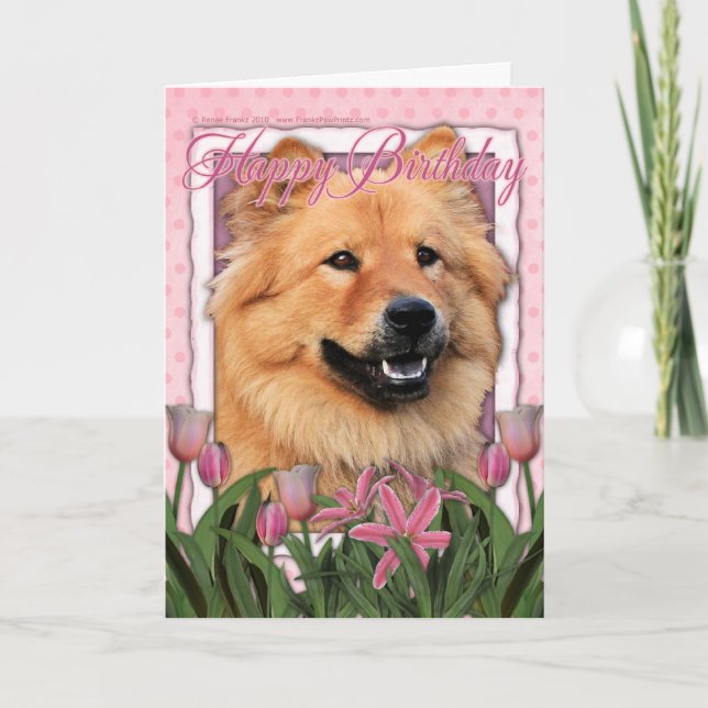 Cartão Happy Birthday - Chow Chow - Cinny (Frente)