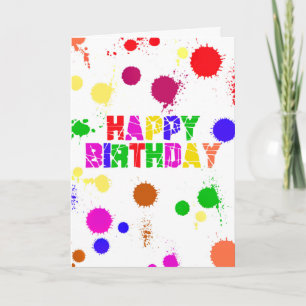 Cartão Happy Birthday Colorful