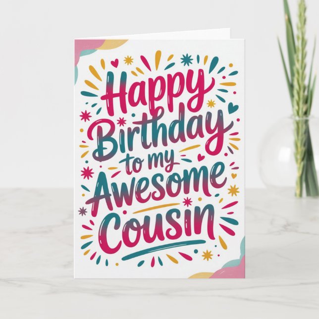 Cartão Happy Birthday Cousin Card (Frente)