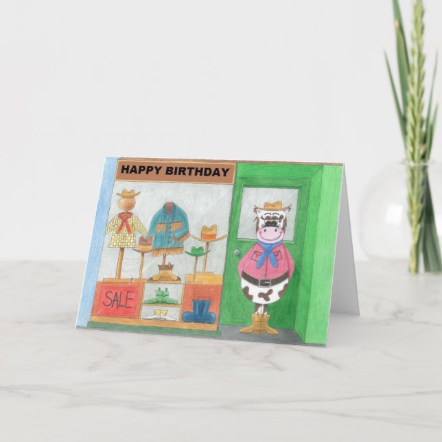 Cartão Happy Birthday Cowboy Card (Frente)