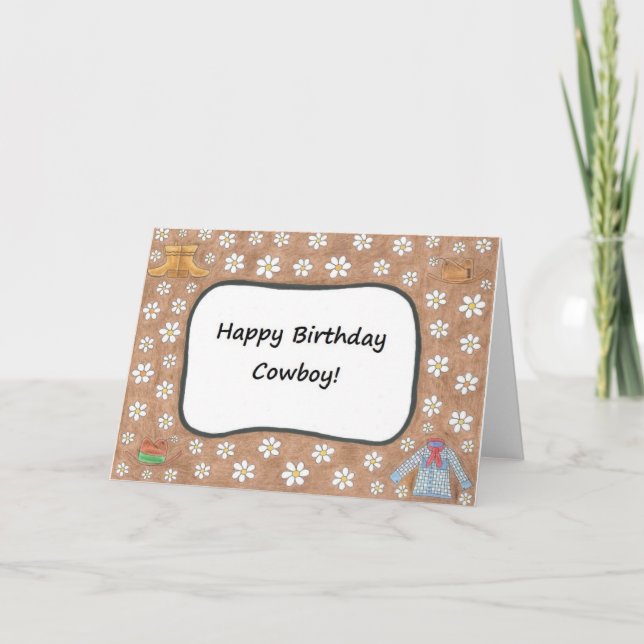 Cartão Happy Birthday Cowboy Card (Frente)
