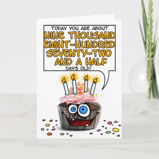 Cartão Happy Birthday Cupcake - 27 years old (Frente)