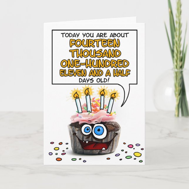 Cartão Happy Birthday Cupcake - 38 years old (Frente)