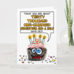 Cartão Happy Birthday Cupcake - 82 years old<br><div class="desc">How many days old are you - fun birthday card for a 82 year old</div>