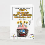 Cartão Happy Birthday Cupcake - 84 years old<br><div class="desc">How many days old are you - fun birthday card for a 84 year old</div>