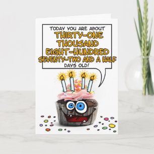 Cartão Happy Birthday Cupcake - 87 years old