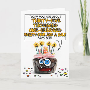 Cartão Happy Birthday Cupcake - 96 years old