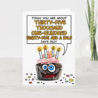 Cartão Happy Birthday Cupcake - 96 years old