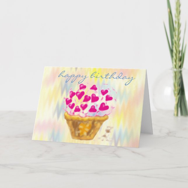 Cartão happy birthday CUPCAKE cards (Frente)