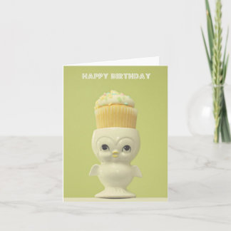 Cartão Happy Birthday Cupcake Owl