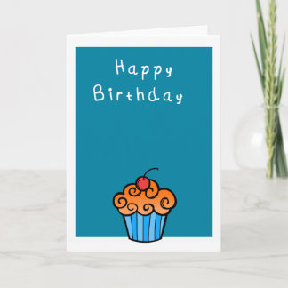 Cartão Happy Birthday Cute cupcake