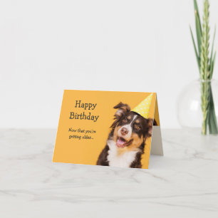Cartão Happy Birthday Cute Dog Getting Older Fun quote