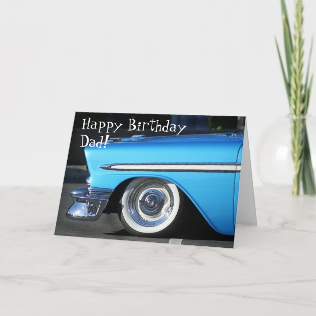 Cartão Happy Birthday Dad Classic car greeting card (Frente)