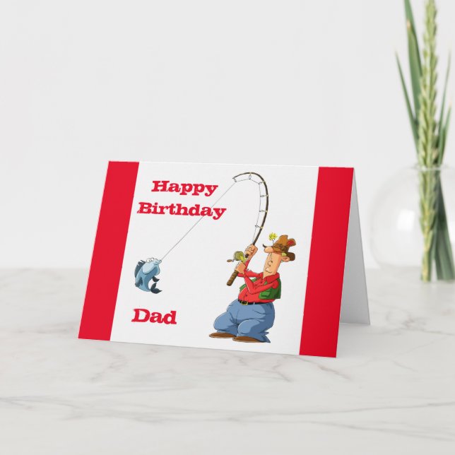 Cartão HAPPY BIRTHDAY *DAD* FAVORITE FISHERMAN Card (Frente)