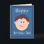 Cartão Happy Birthday Dad from Son<br><div class="desc">a cute whimsy card for a son to give to his dad on his birthday or make your own occasion. Change the background color, the words on front and inside to fit any occasion. Need a different combination of hair colors let me know I will create it ~ or check...</div>