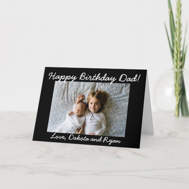 Cartão Happy Birthday Dad Personalized Photo Card (Frente)