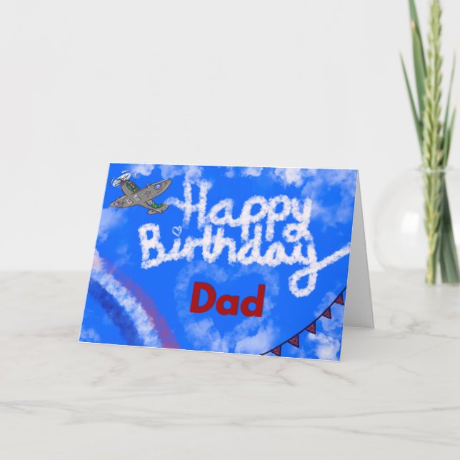Cartão Happy Birthday Dad Spitfire Plane CARD (Frente)