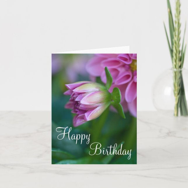 Cartão Happy Birthday Dahlia Card (Frente)