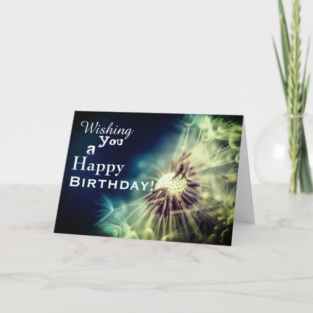 Cartão Happy Birthday Dandelion Greeting (Frente)