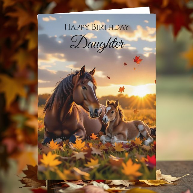 Cartão Happy Birthday Daughter | Horse Themed (Criador carregado)
