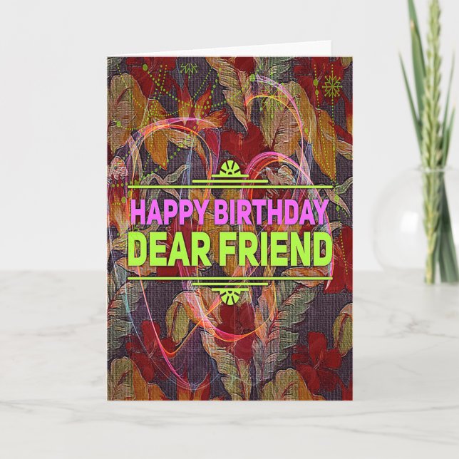 Cartão "Happy Birthday Dear Friend" Gift Card (Frente)