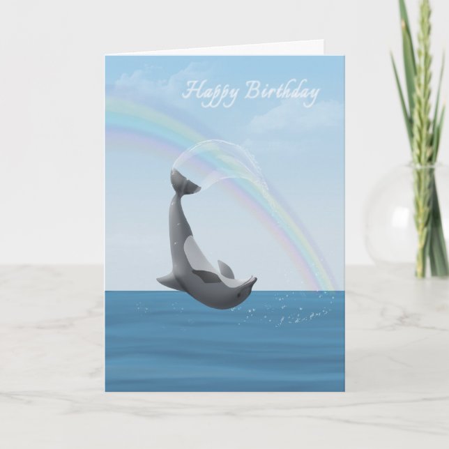 Cartão Happy birthday dolphin (Frente)