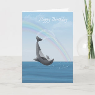 Cartão Happy birthday dolphin
