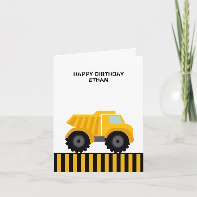 Cartão Happy Birthday Dump Truck First Card (Frente)