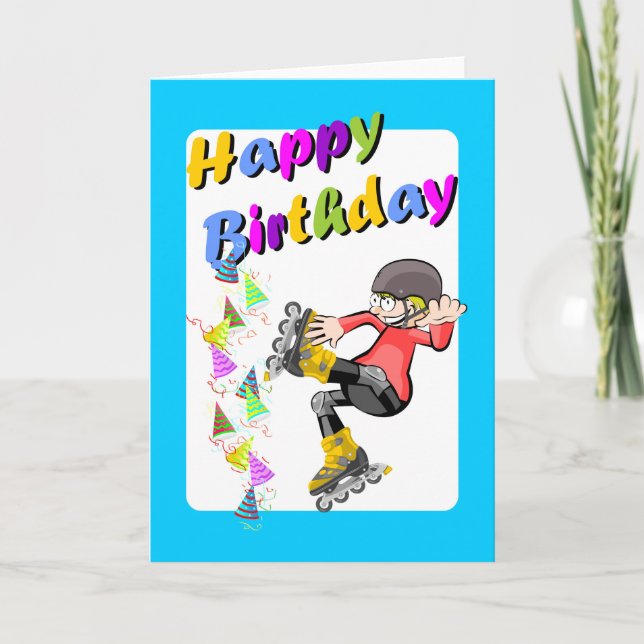 Cartão Happy birthday, extreme skater (Frente)