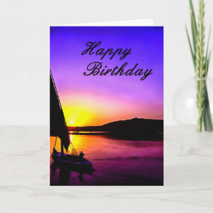 Cartão Happy Birthday Fine Art Sailing Card.