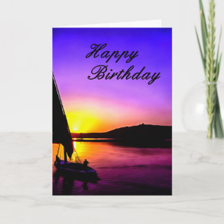 Cartão Happy Birthday Fine Art Sailing Card.