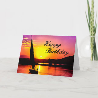 Cartão Happy Birthday Fine Art Sailing Card.
