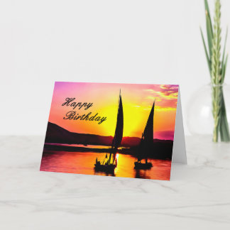Cartão Happy Birthday Fine Art Sailing Card.