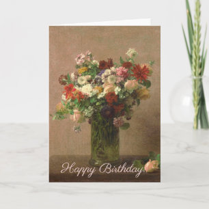 Cartão Happy Birthday - Floral Bouquet   French Fine Art