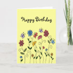 Cartão Happy Birthday flowers & butterflies card<br><div class="desc">Celebrate that special birthday with this card.  Change the greeting so that it is right for you.  This card is perfect for any special lady in your life including; grandmothers,  aunts,  mothers,  mother-in laws and sisters.</div>