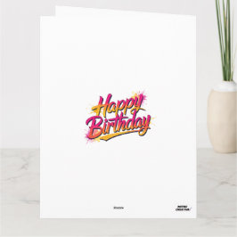 Cartão Happy Birthday Folded Greeting Card