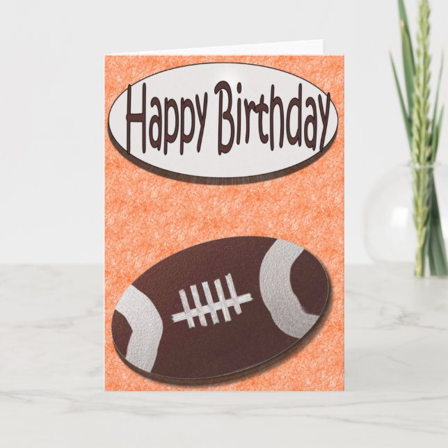 Cartão Happy Birthday Football Card in Orange (Frente)