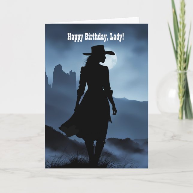 Cartão Happy Birthday For Strong Lady Woman Female  (Frente)