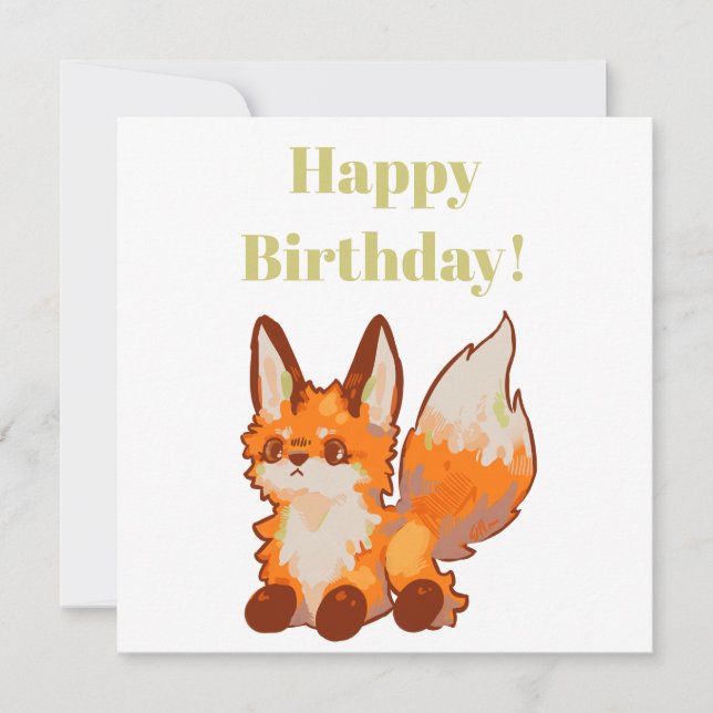 Cartão Happy Birthday! Fox, vosje (Frente)