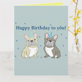 Cartão Happy birthday French, bulldog