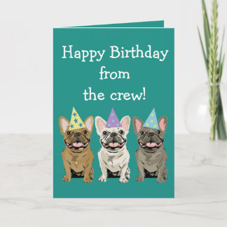 Cartão Happy birthday - French Bulldog Friends