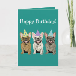 Cartão Happy birthday - French Bulldog Friends