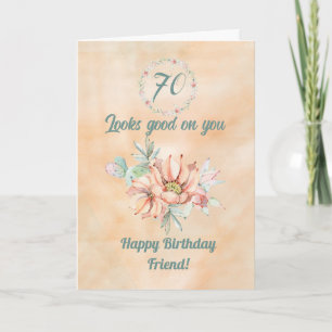 Cartão Happy Birthday Friend Watercolor Cactus