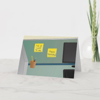 Cartão Happy Birthday, From All of Us! Office Cubicle