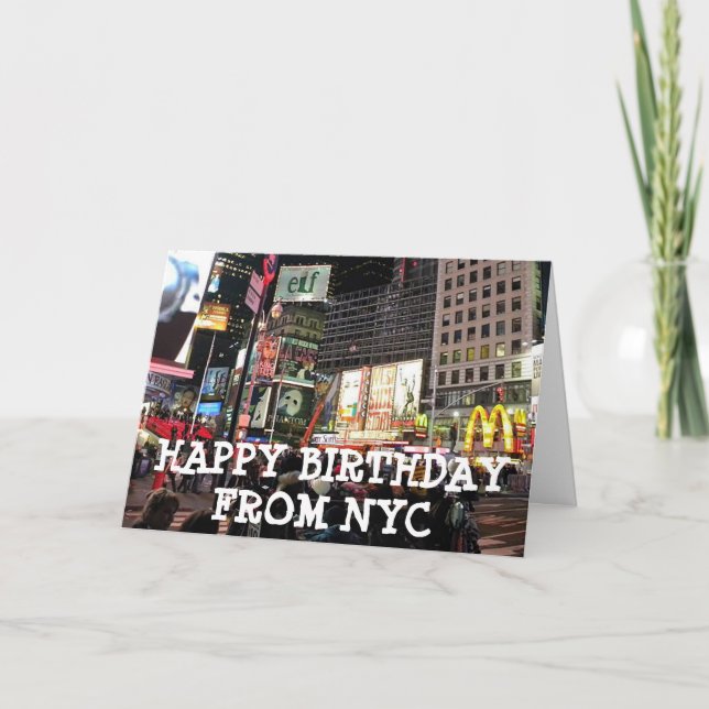 Cartão Happy Birthday from NYC Humorous Card (Frente)