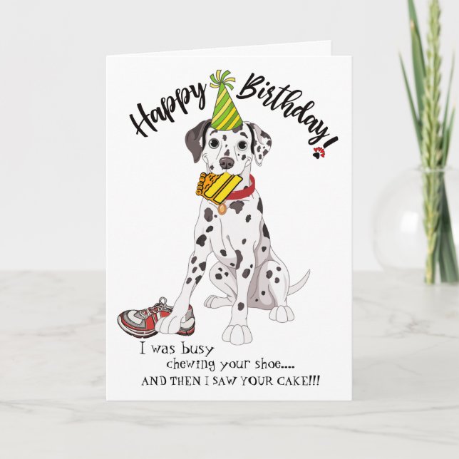 Cartão Happy Birthday from Your Dalmation Dog Buddy (Frente)
