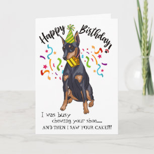 Cartão Happy Birthday from Your Doberman Dog Buddy