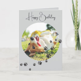 Cartão Happy Birthday from Your Furry Friend 2 Photos  