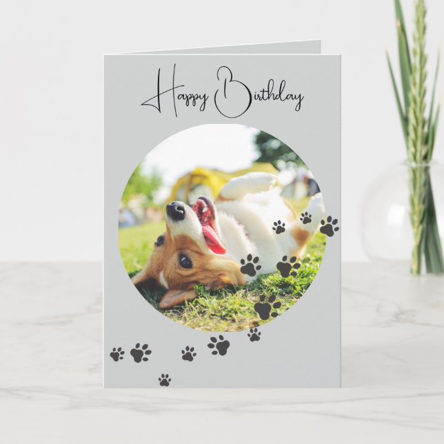 Cartão Happy Birthday from Your Furry Friend 2 Photos   (Frente)