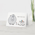 Cartão Happy Birthday Funny Card - Hippo Birdie to Ewe<br><div class="desc">A pun-derful way to wish your friend or loved one a happy birthday!

Inside is blank and ready for messaging.</div>